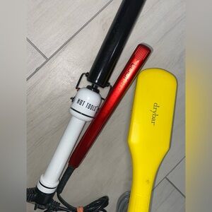 Hot Tools Curling Iron and Drybar Paddle Brush Set